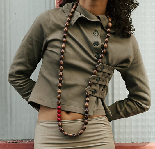 Accessory - long wooden necklace